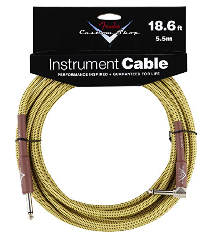 Cabo para Instrumentos P10 X P10 (90O) 5,5M Custom SHOP Amarelo Tweed Fender - R$ 232,09